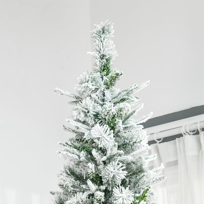 MegaMart 9' Unlit Snow Flocked Pine Artificial Christmas Tree with Realistic Branches and 1159 Tips, Green