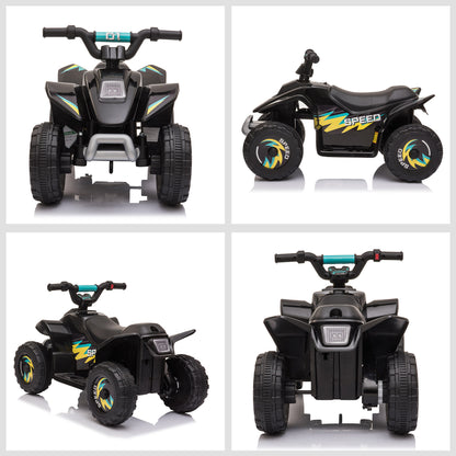 MegaMart 6V Kids ATV 4-Wheeler Ride on Car, Electric Motorized Quad Battery Powered Vehicle with Forward/Reverse Switch for 18-36 Months Old Toddlers, Black
