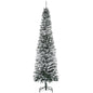 MegaMart 7.5ft Artificial Snow Flocked Christmas Tree, Winter Style Holiday Xmas Pencil Tree with Foldable Steel Stand Home Indoor Decoration, Green Slim Unlit Pine Hinged PVC | AosomLoading...Loading...Loading...Loading...Loading...Loading...Loading