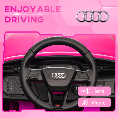 MegaMart Audi Q8 e-tron Sportback Licensed 12V Battery Powered Kids Electric Car w/ Spring Suspension, Soft Start, Pink