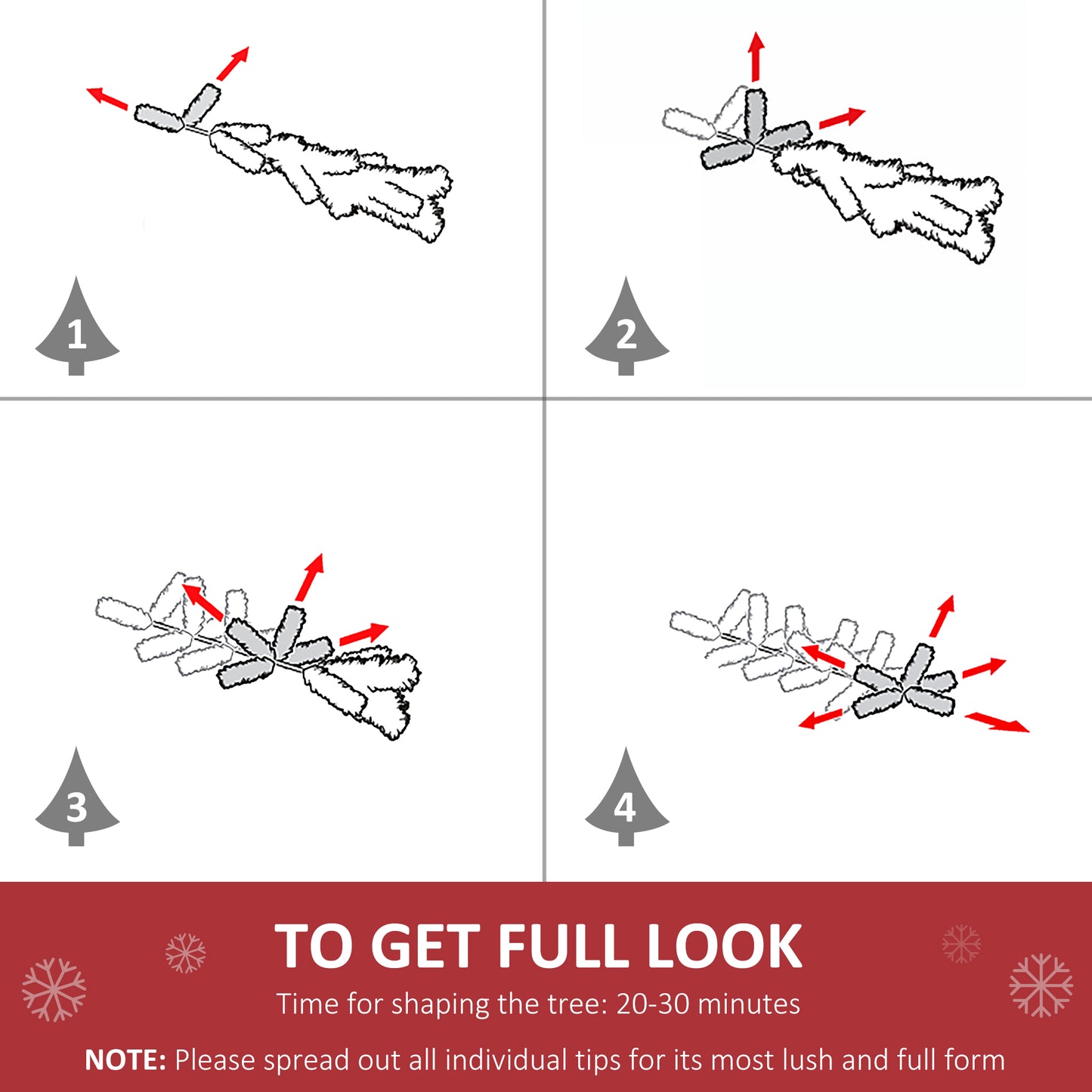 MegaMart 7' Artificial Half Christmas Trees with Auto Open, Steel Base, for Indoor Xmas Décor