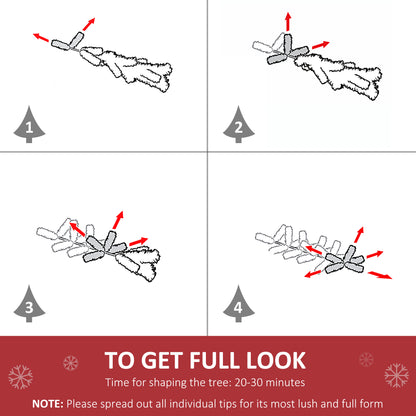 MegaMart 7' Artificial Half Christmas Trees with Auto Open, Steel Base, for Indoor Xmas Décor