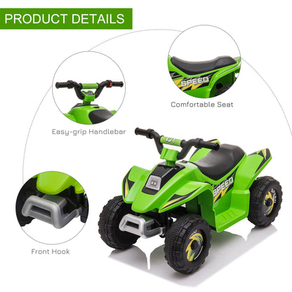 MegaMart 6V Kids ATV Ride on 4-Wheeler Car, Electric Quad Toy Battery Powered Vehicle with Forward/ Reverse Switch for 18-36 Months Old Toddlers, Green