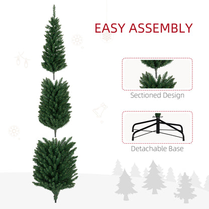 MegaMart 8' Artificial Pencil Christmas Trees Holiday Decoration with Colorful LED Lights, Steel Base, Skinny Shape
