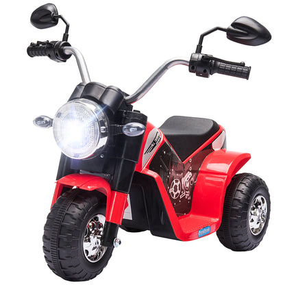 MegaMart Electric Motorcycle for Kids, 6V Battery Powered Ride-On Dirt Bike 3-Wheels Motorbike with Horn Headlights Realistic Sounds Speed for 18 - 36 Months Red