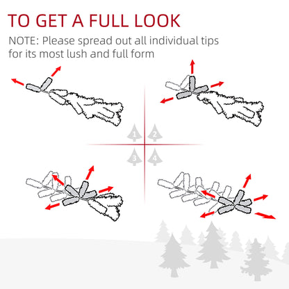 MegaMart 7.5 FT Tall PreLit Artificial Christmas Tree with Realistic Branches, 500 Warm White LED Lights and 1346 Tips, Green