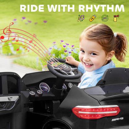 MegaMart Toddler Ride On Car (Mercedes Benz AMG GLC63S Coupe) Electric Kids Ride On Car with 2 Speed, MP3 Player, Light, Horn, Songs, Suspension - Fun for Toddlers and Kids - Black