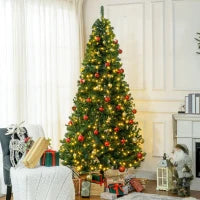 MegaMart 7.5 FT Tall PreLit Artificial Christmas Tree with Realistic Branches, 500 Warm White LED Lights and 1346 Tips, Green