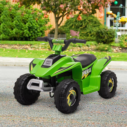 MegaMart 6V Kids ATV Ride on 4-Wheeler Car, Electric Quad Toy Battery Powered Vehicle with Forward/ Reverse Switch for 18-36 Months Old Toddlers, Green