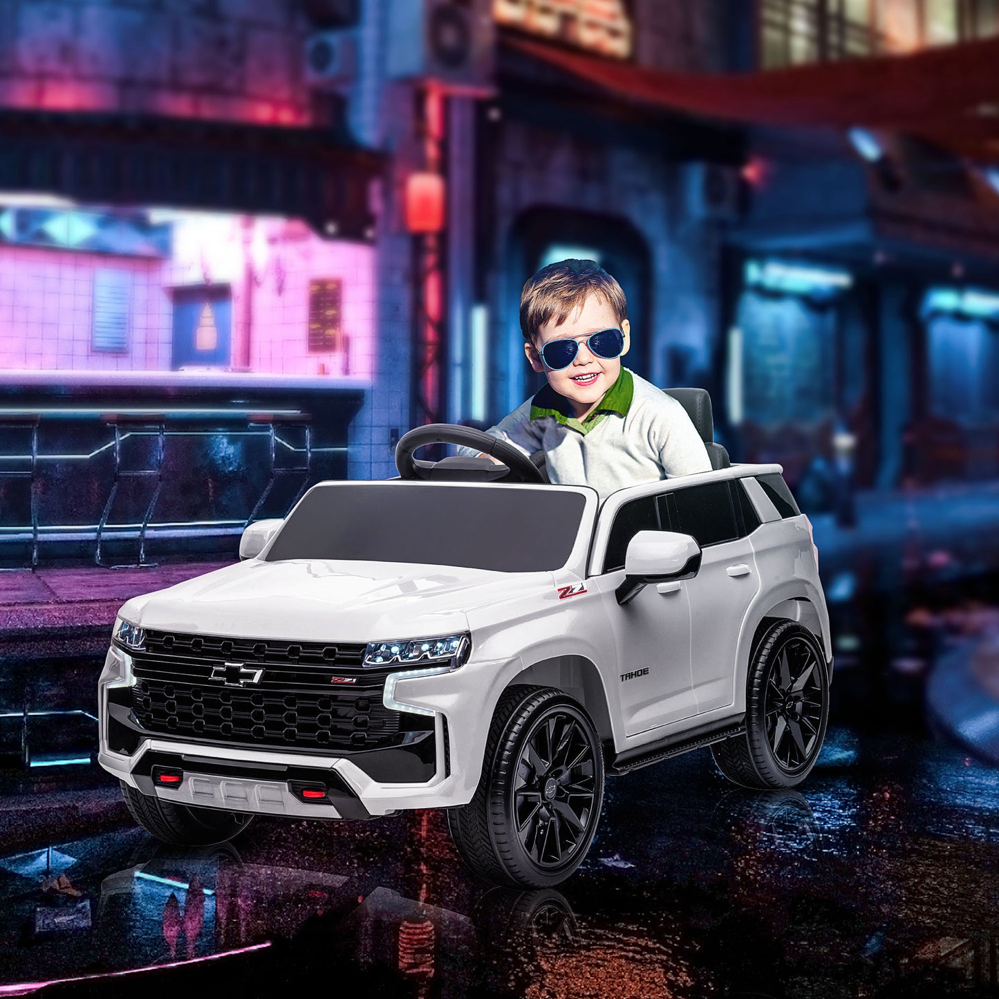 MegaMart Electric Ride on Car 12V Kids Ride-on Toy, White