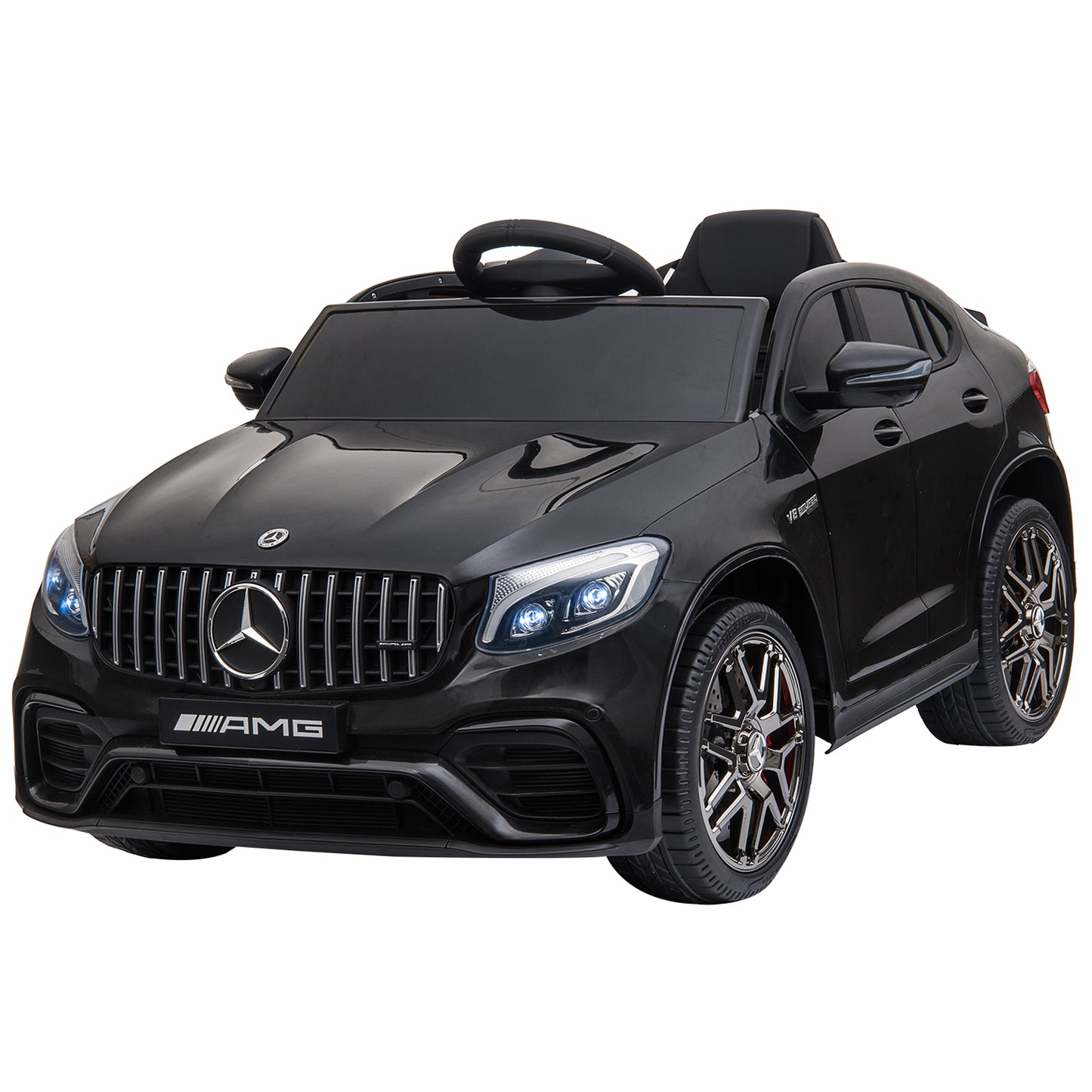 MegaMart Toddler Ride On Car (Mercedes Benz AMG GLC63S Coupe) Electric Kids Ride On Car with 2 Speed, MP3 Player, Light, Horn, Songs, Suspension - Fun for Toddlers and Kids - Black