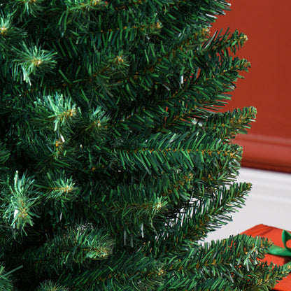 MegaMart 8ft Unlit Pencil Artificial Christmas Tree with Realistic Branches and 618 Tips, Plastic Base, Green