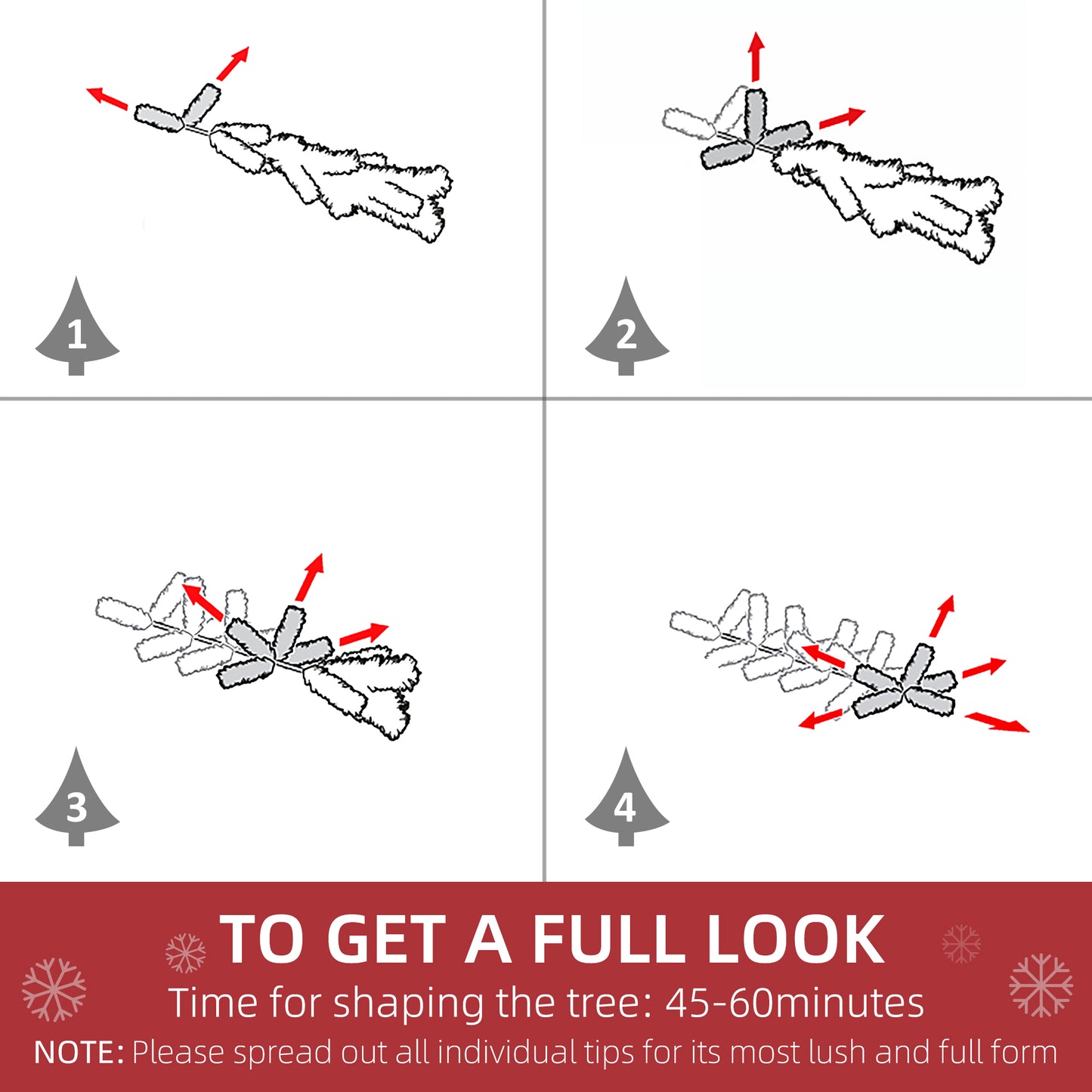 MegaMart 9' Unlit Snow Flocked Pine Artificial Christmas Tree with Realistic Branches and 1159 Tips, Green