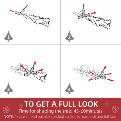 MegaMart 9' Unlit Snow Flocked Pine Artificial Christmas Tree with Realistic Branches and 1159 Tips, Green