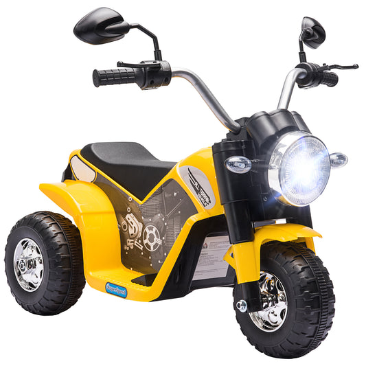 MegaMart Electric Motorcycle for Kids, 6V Battery Powered Ride-On Dirt Bike 3-Wheels Motorbike with Horn Headlights Realistic Sounds Speed for 18 - 36 Months Yellow