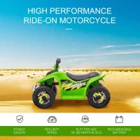 MegaMart 6V Kids ATV Ride on 4-Wheeler Car, Electric Quad Toy Battery Powered Vehicle with Forward/ Reverse Switch for 18-36 Months Old Toddlers, Green