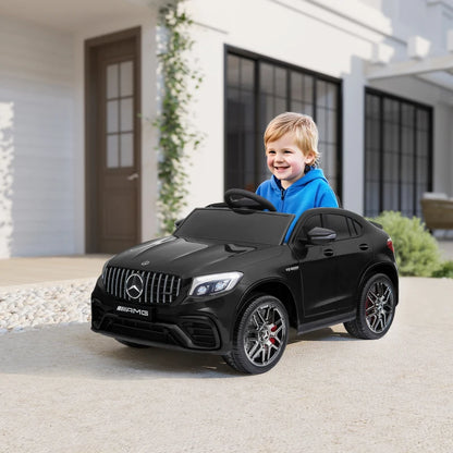 MegaMart Toddler Ride On Car (Mercedes Benz AMG GLC63S Coupe) Electric Kids Ride On Car with 2 Speed, MP3 Player, Light, Horn, Songs, Suspension - Fun for Toddlers and Kids - Black