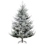 MegaMart 7.5 FT Artificial Christmas Tree, Flocked Hinged Xmas Tree with 1218 Tips, Steel Base, Auto Open, Green