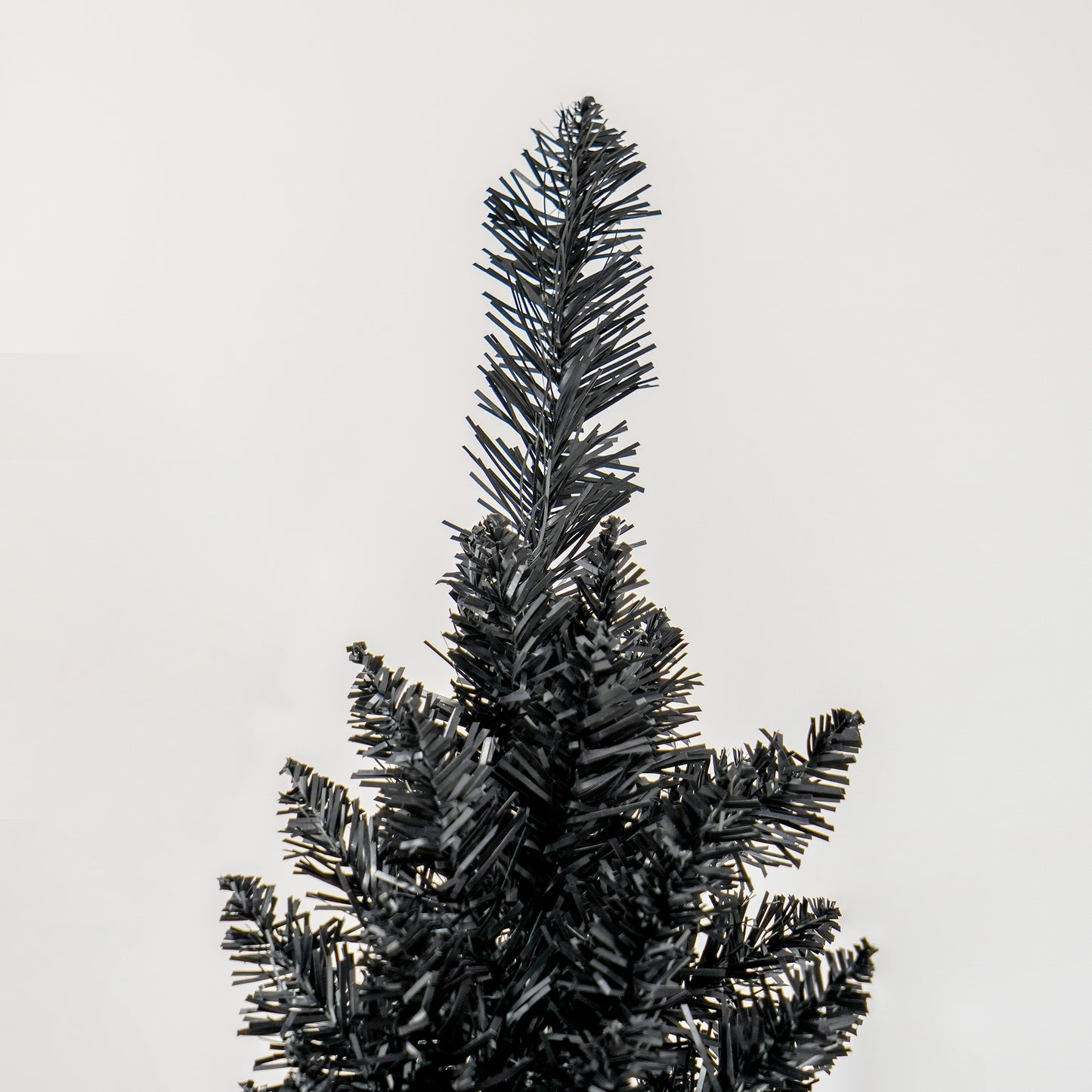 MegaMart 8ft Unlit Pencil Artificial Christmas Tree with Realistic Branches and 618 Tips, Plastic Base, Black