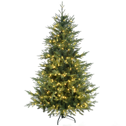 MegaMart 6' Artificial Prelit Christmas Trees Holiday Decor with Warm White LED Lights, Auto Open, 8 Light Modes