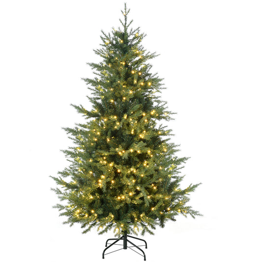MegaMart 6' Artificial Prelit Christmas Trees Holiday Decor with Warm White LED Lights, Auto Open, 8 Light Modes