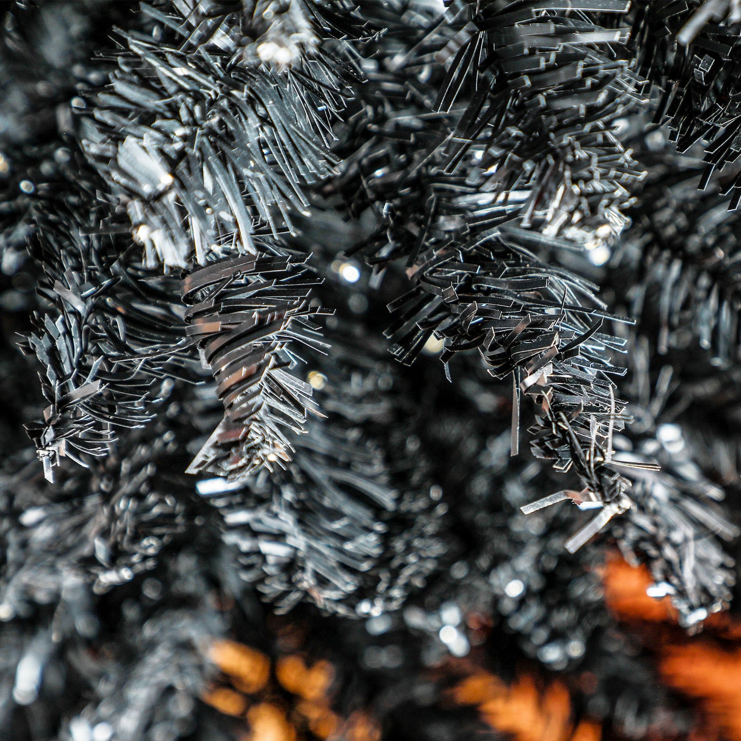 MegaMart 6ft Pencil Christmas Tree, Slim Artificial Christmas Tree with Realistic Branches and Warm White LED Lights, Black