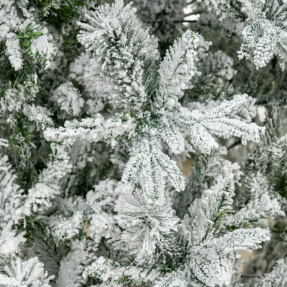 MegaMart 9' Unlit Snow Flocked Pine Artificial Christmas Tree with Realistic Branches and 1159 Tips, Green