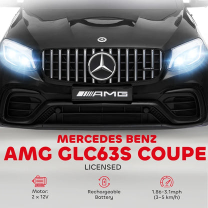 MegaMart Toddler Ride On Car (Mercedes Benz AMG GLC63S Coupe) Electric Kids Ride On Car with 2 Speed, MP3 Player, Light, Horn, Songs, Suspension - Fun for Toddlers and Kids - Black
