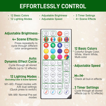 MegaMart 7.5ft Prelit Christmas Tree with RGB Dynamic LEDs, Remote Control, Daily Timer, Hinged Xmas Tree, Easy Assembly
