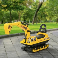 Kids 2-in-1 Ride-On Excavator Toy – Toddler Walker & Construction Digger